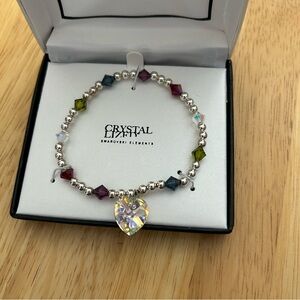 Crystale by L&J Crystallized Swarovski elements heart bracelet multicolor